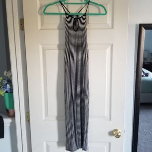 Black and White Striped Midi Dress